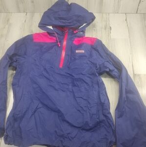 Vineyard Vines Marthas Vineyard Hooded 1/4 Zip Pullover Rain Jacket Women Medium